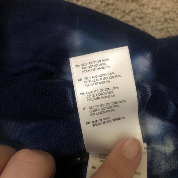 John Elliott LA Reflection Tie Dye Luxury Sweatpants Blue Pacific Mens Large L - Picture 10 of 11